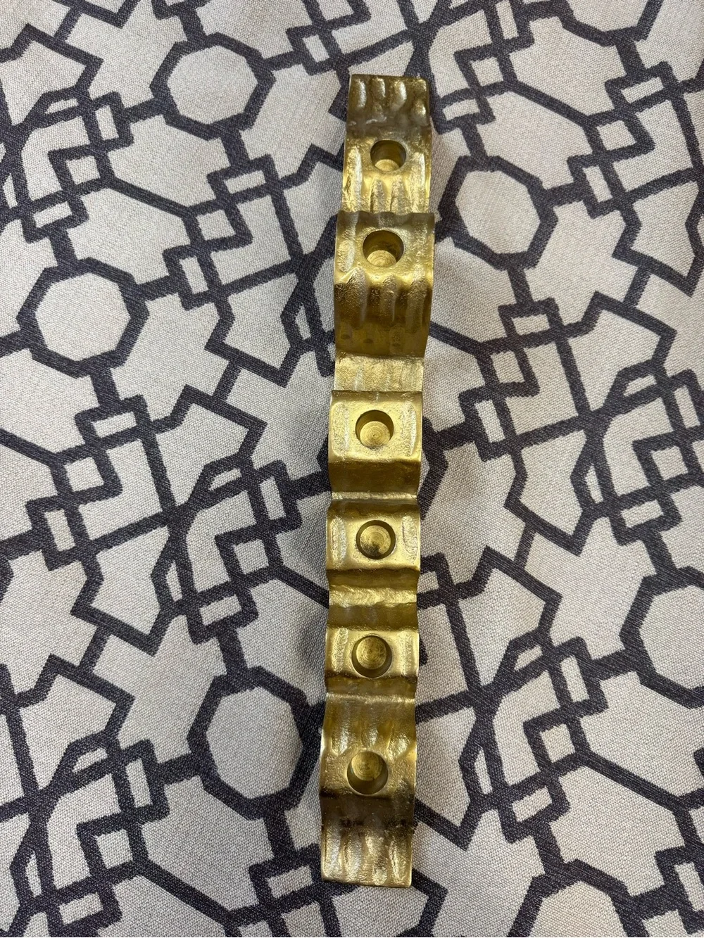 MCM Style Sculptural Gold Metal Wave Candelabra Taper Candle Holder Centerpiece